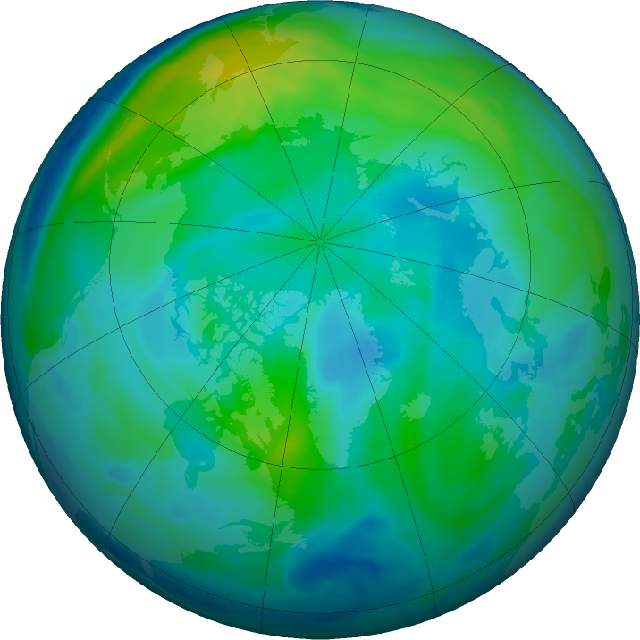 Arctic ozone map for 15 October 2016